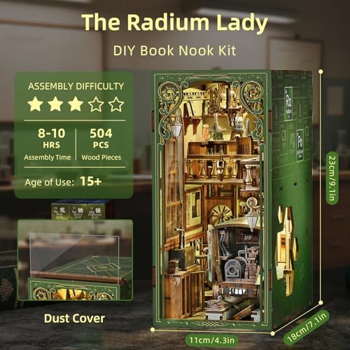 CCCDF Book Nook Kit, The Radium Lady DIY Miniature House with LED - Image 2
