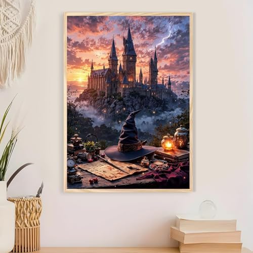 Magic Castle Paint by Numbers Kit for Adults Framed Canvas, Frameworkless - Image 4