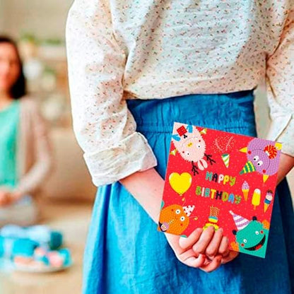 Diamond Art Painting Happy Birthday Cards, 8 Packs 5D Diamond Greeting Cards Kits for Adults DIY Diamond Art Birthday Cards with Envelopes Birthday Gifts for Families, Friends, Partners - Image 5