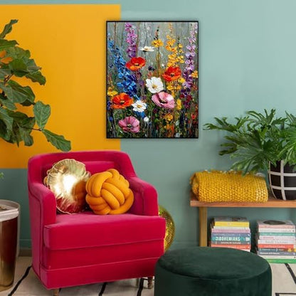 HITO Wildflowers Paint by Numbers Kit for Adults 16x20 Inch Frameless - Image 3