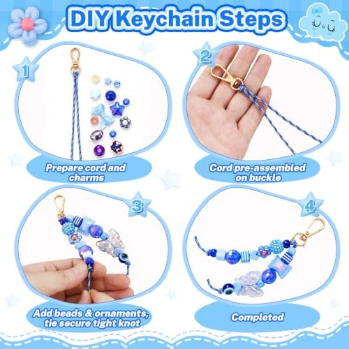 Wurosi 33 Pcs Paracord for Keychain Making, Beadable Keychain Making Kit - Image 4