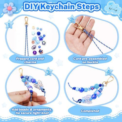 16 Pcs Paracord for Keychain Making, Beadable Keychain Making Kit - Image 4