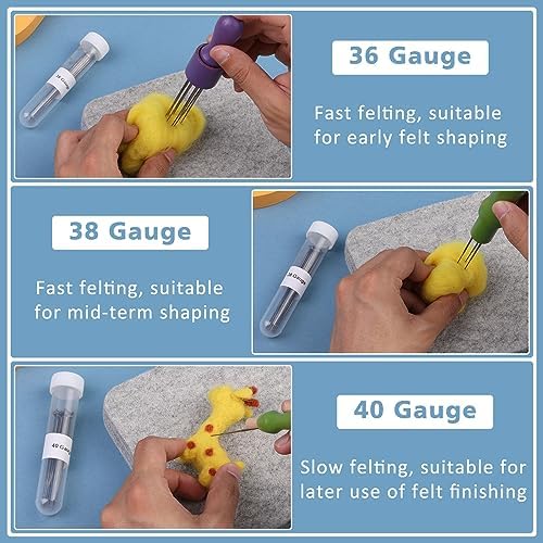 kdafio 74 Pcs Needle Felting Tools, Wool Carding Brush Needle Felting Kit - Image 5