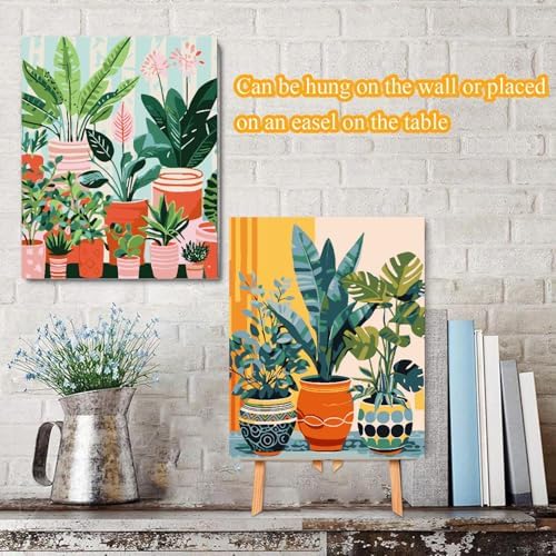 TCDZMYGS 2 Pack Plant Paint by Numbers Kit for Adults Beginner,Easy Paint by Number Kits with Framed,DIY Acrylic Oil Painting by Numbers for Home Wall Decor 10 x 12 inch - Image 2