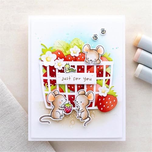 Scrapbooking Die-Cuts, Christmas Metal Cutting Dies for Card Making, Paper Craft Punch Template, Background Embossing Stencils, DIY Album Décor (Strawberries and Baskets) by FAWENUCY
