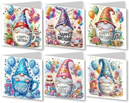 DIY Diamond Greeting Cards Set, 5D DIY Diamond Art Painting Festival Style Greeting Card, DIY Christmas Card Making Kits for Family Friends Handmade Gift-#29-Birthday Goblin by Unknown