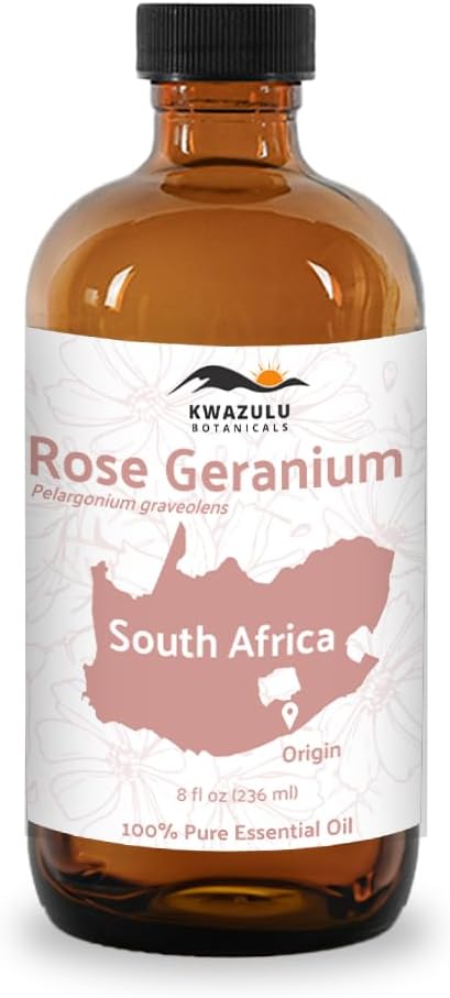 Nature Packaged Rose Geranium Essential Oil - Direct from Kwazulu Botanicals in South Africa- Organic Essential Oils for Body, Diffusers, or Aromatherapy | Pure Therapeutic Grade (5ml)