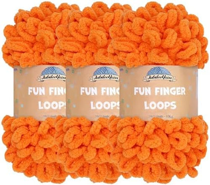 JubileeYarn Fun Finger Loops Yarn - Orange Peel - 3 Skeins by BambooMN