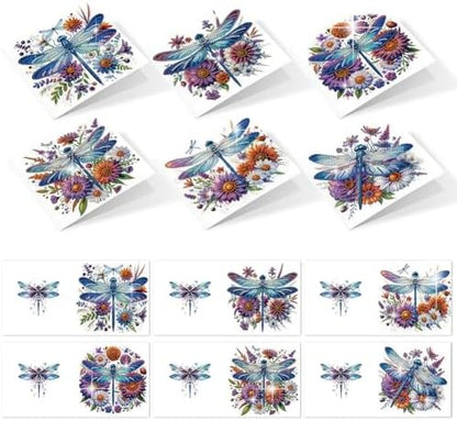 POETRYDRAW 6 Pack 5D DIY Diamond Art Painting Dragonfly Card Kit, Diamond Art Birthday Holiday Greeting Card, Crafts Kit Creative with Envelope - Image 5