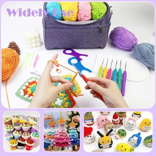 Yarniss Crochet Kit for Beginners with Instruction & Tutorial,Purple - Image 6