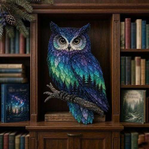 Northern Lights Wildlife DIY Patchwork Kit, Creative Layered Fabric Animal Craft, DIY Northern Lights Patchwork Sewing Kit, Handmade Home Decor Project, Unique Gift for Craft Lovers (#H) - Image 3