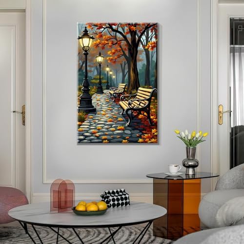 ATDMS Paint by Numbers Kit for Adults with Frame Autumn Landscape Paint by Number with Easel Forest Adult Paint by Number Kits Framed Canvas DIY Acrylic Oil Painting kits for Home Wall Decor 8x12 Inch - Image 6