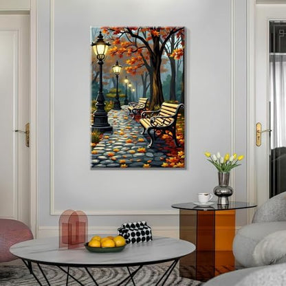 ATDMS Paint by Numbers Kit for Adults with Frame Autumn Landscape Paint by Number with Easel Forest Adult Paint by Number Kits Framed Canvas DIY Acrylic Oil Painting kits for Home Wall Decor 8x12 Inch - Image 6
