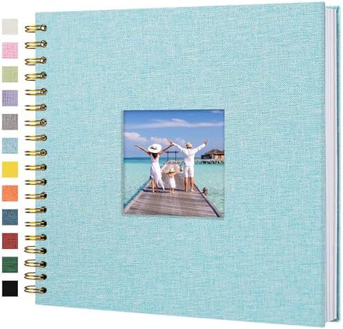 10"x10" Scrapbook Photo Album Linen Cover 40 Sheets 80 Pages White Paper by Hiwhy
