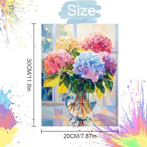 bestact Framed Hydrangea Paint by Numbers Kits for Adults,Flowers Painting by Numbers with Framed for Beginner on Canvas Easy DIY Painting Kits for Home Wall Decoration and Gifts,8x12INCH (Flower3) - Image 3