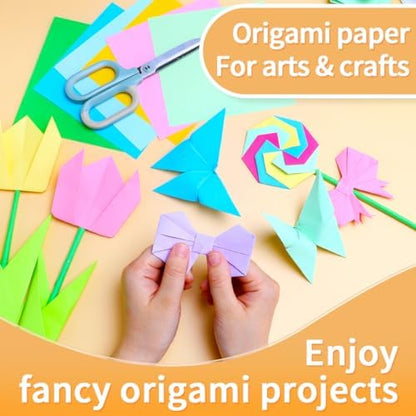 Praisebank Origami Paper, 220pcs 17 Colors 6x6 inch, Double Sided, Craft Kit with Guide. - Image 5