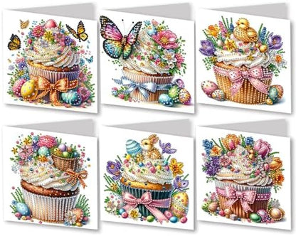 DIY Diamond Greeting Cards Set, 5D DIY Diamond Art Painting Festival Style Greeting Card, DIY Christmas Card Making Kits for Family Friends Handmade Gift-#27-Easter by Unknown