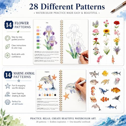 Watercolor Workbook for Adults, Beginners & Teens with 72 Paint Colors - Image 2