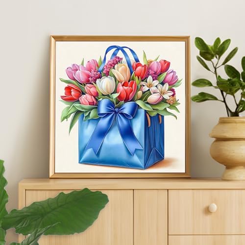 Camocin Framed Paint by Numbers Kit for Adults Beginners – Flowers Bag - Image 6