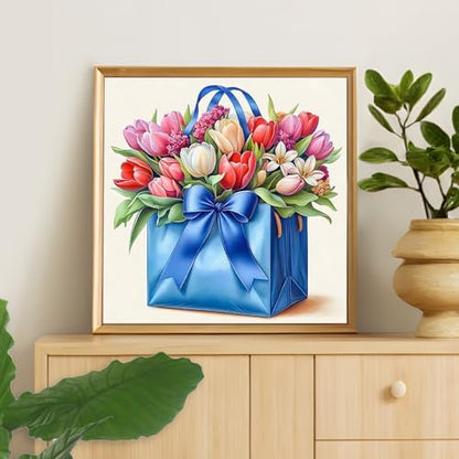 Camocin Framed Paint by Numbers Kit for Adults Beginners – Flowers Bag - Image 6