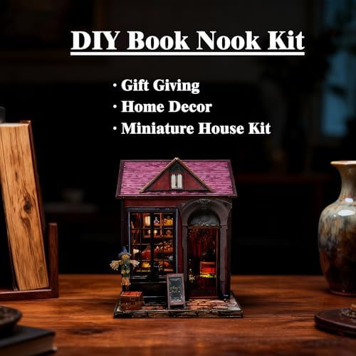 Magic Cabin Miniature Dollhouse with LED Lights, Vintage Furniture & Decor – Handcrafted Fantasy Shop Display for Home Decor, Collectibles & Gifts - Image 3