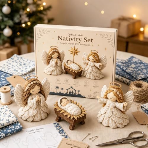 DIY Quilted Fabric Nativity Set Sewing Kit, Detailed Hand-Stitch Holy Family Manger Craft Set, Nativity Ornament Making Project for Home Display & Faith-Based Decor Creation for Adults，Type F - Image 4