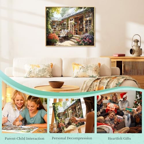 Paint by Numbers Kit for Adults, Bookstore DIY Painting Kit, 16x20 Inch - Image 7