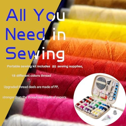 Floral Sewing Kit Printing Sewing Project Kits,Professional Sewing Supplies for Adults, Zipper Sewing Needles Set, 87 PCS Travel Sewing Accessory for Emergency, Home - Image 4