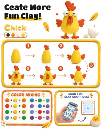 JUPITEARTH Air Dry Clay for Kids, 36 Colors Modeling Clay Kit - Image 4