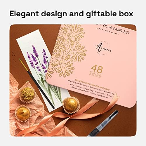 ARTISTRO Watercolor Paint Set with Palette & Brush Pens - 48 Colors - Image 7