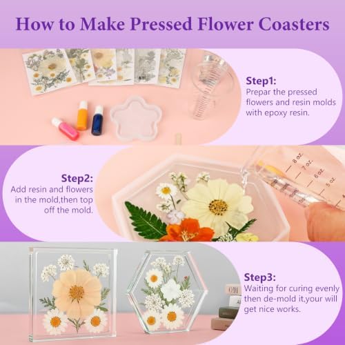 NESCCI 247 Pcs Dried Flowers for Crafts,Real Natural Dried Pressed Flowers - Image 5