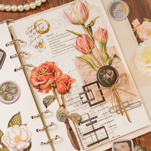 Mayplous DIY Flower Bouquet Craft Kit with Paper Rose, Tulip & Peony Die-Cut Floral Pieces, Foil Camellia Bouquet for Scrapbooking, Card Making & Mother's Day Decor (Kary) - Image 5