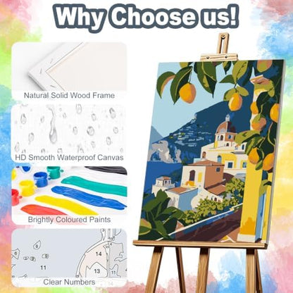 Lemon Tree Framed Paint by Numbers Kit for Adults Beginner 8x12 inch - Image 4