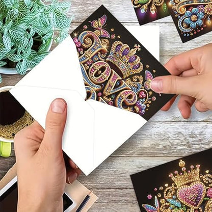 C'eitura 6Pcs Inspirational Word DIY Diamond Art Painting Greeting Cards Kit | Thank You Hello Congrats Blessings Cards | All Occasion Positive Message Blank Note Cards for Kids & Adults - Image 5