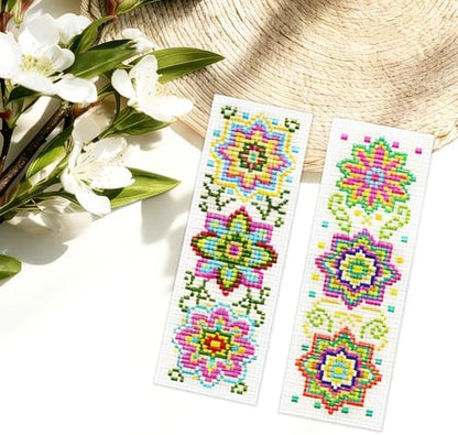 ORIGACH 6 Set Mandala Flower Cross Stitch Bookmark Kit for Beginner - Image 6