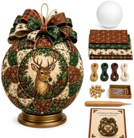 ZSEVMYFJ Christmas Classics Patchwork Ornament DIY Kit, Holiday Decorations (Reindeer) by Unknown