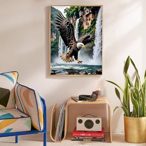 Eagle Cross Stitch Kits for Beginners Adults, Patterns Dimensions Needlepoint Art Crafts,Counted Cross Stitch Kits Embroidery Kits for Beginners Adults for Home Decor 11.8X15.7inch - Image 4