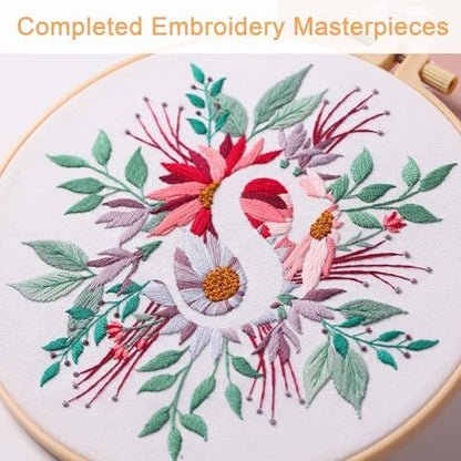 Harimau Letter Pattern S Embroidery Kit for Adult Beginners, Complete Starter Pack with 1 Hoop, Needles, Instruction Guide & Embroidery Stitch Video Tutorials - Image 6