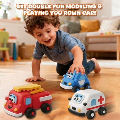 Air Dry Clay Kit for Kids - 3 Boxes Pull Back Car Making - Image 3