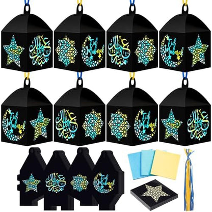 Maitys 16 Sets Eid Mubarak Paper Lantern Suncatcher Craft Kits for Adults by Maitys
