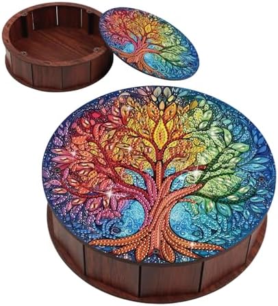 DIY Diamond Painting Fruit Bowl Storage Box, Tree Decorated Tray Diamond Painting Craft Set, for organising Desk Items, a Versatile and Creative Handmade Gift by Tontut