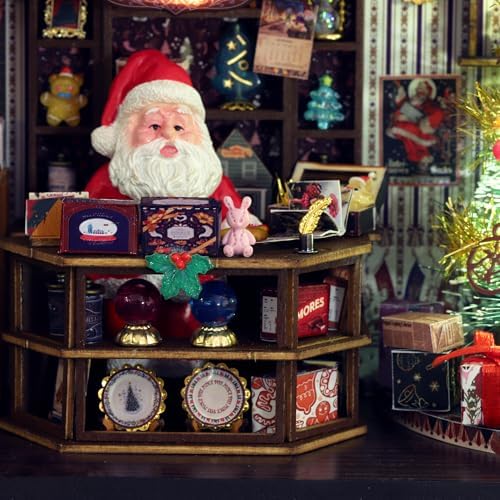 Hands Craft Christmas Wonderland DIY Miniature House Kit with Music & LED Lights – Holiday Storefront 3D Puzzle – Festive Craft Kit for Adults & Teens – Bookshelf Decor Winter Decorations - Image 4