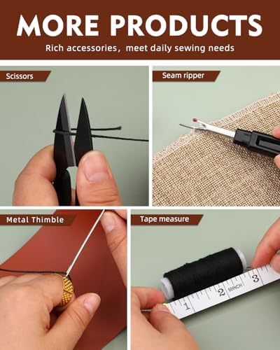 BAGERLA Heavy Duty Sewing Kit, Needle and Thread Kit with Upholstery Thread Needles Sewing Awl Seam Ripper for Car Seats Carpets Shoes Backpacks DIY Crafting - Image 5
