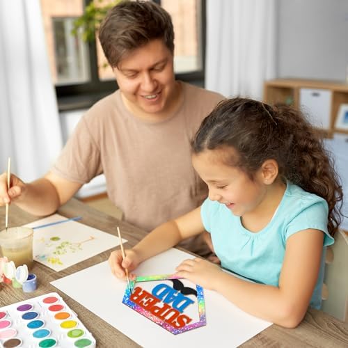 Wooden Fathers Day Crafts for Kids DAD Letter Ornaments to Paint 7 Inch, Large Size Father's Day Wooden Daddy Cutout DIY Blank Unfinished Wood Father's Gifts Ornament for Crafts Hanging Decorations - Image 5