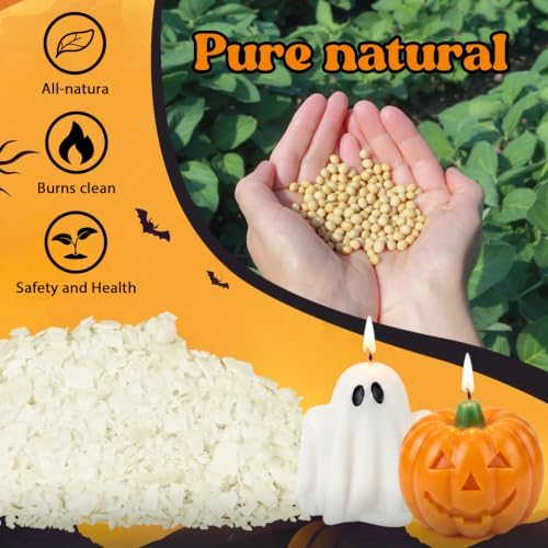 SACATR 5LB Halloween Candle Making Kit with Pumpkin & Ghost Silicone Molds - Image 3