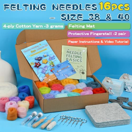 Needle Felting Kit, 12 Sea Animal, 42 Colors Wool Felting Kit for Beginners - Image 5