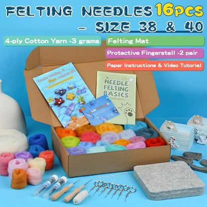 Needle Felting Kit, 12 Sea Animal, 42 Colors Wool Felting Kit for Beginners - Image 5