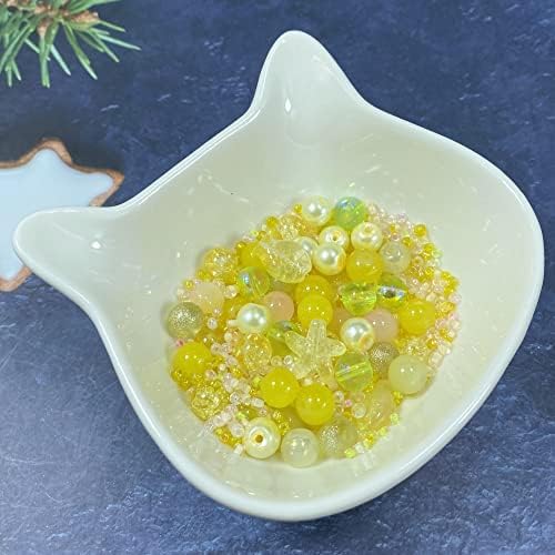Assorted Glass Resin Beads Multi Size Colors Smooth Cracked Gravel Millet Spacer Beads for Bracelets Necklace Earring DIY Jewelry Making Craft(Glazed Yellow Series) - Image 2