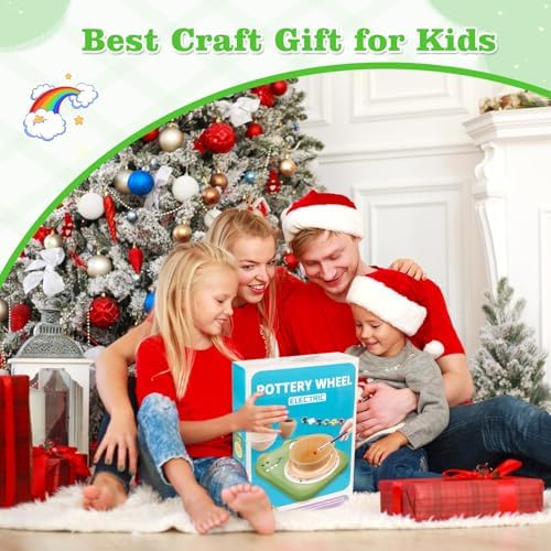 TenLaitech Pottery Wheel for Kids - Arts and Crafts Toys for Kids Ages 8-12 | Complete Pottery Painting Kit with Air Clay Art Supplies for Girls Boys Toys Birthday Gift for 6 7 8 9 10 11 - Image 7