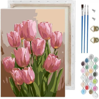 Paint by Numbers Kit for Adults,Tulip DIY Paint by Number With Frame by TCDZMYGS